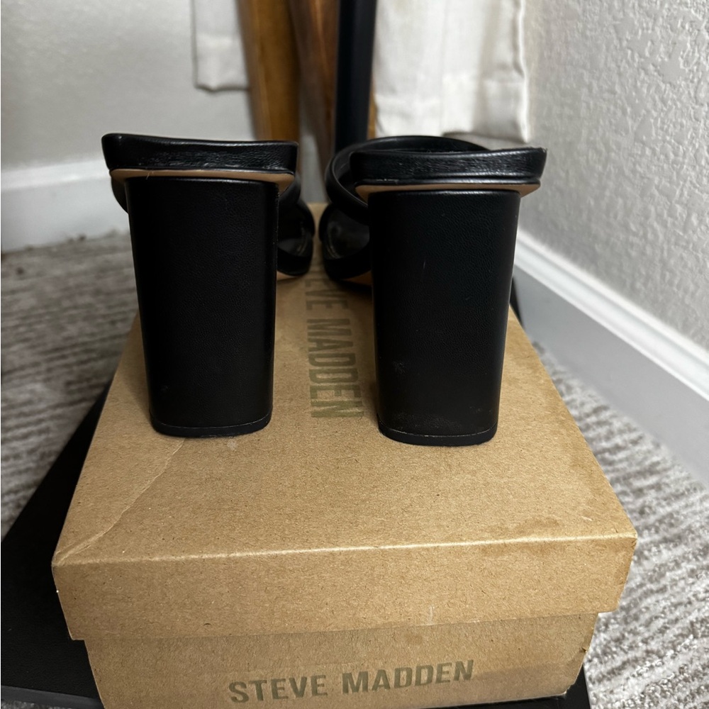 Steve Madden Black Strappy Heels - Picture 3 of 5